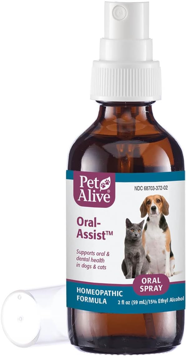 PetAlive Oral-Assist - Natural Homeopathic Formula Supports Oral and Dental Health in Dogs and Cats - Supports Healthy Teeth and Gums in Pets - 59 mL