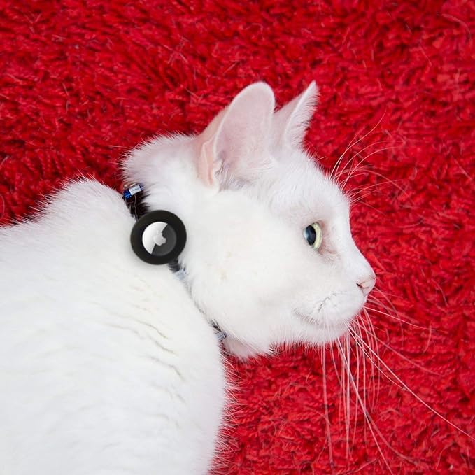 Reflective Cat Collar with AirTag Holders, Set of 6, with Bells, Solid & Safe Collars for Cats, Nylon, Mixed Colors, Pet Collar, Air Tag Holder, Breakaway Cat Collars Charms