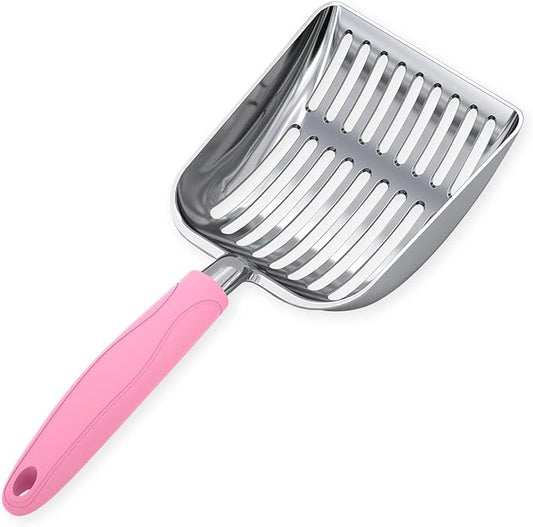 WePet Cat Litter Scoop, Aluminum Alloy Sifter, Kitty Metal Scooper, Deep Shovel, Long Handle, Poop Sifting, Kitten Pooper Lifter, Durable, Heavy Duty, for Litter Box