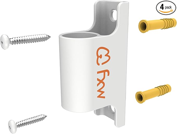 FXW Fence-to-Wall Anchor (Pack of 4) for Use with Dog Playpen in Yard, Garden, Doorways, Fireplace, Indoor/Outdoor, Fits All Heights of Playpen, White│Patented