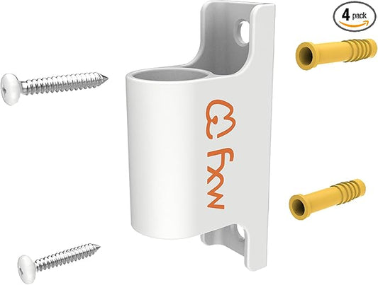 FXW Fence-to-Wall Anchor (Pack of 4) for Use with Dog Playpen in Yard, Garden, Doorways, Fireplace, Indoor/Outdoor, Fits All Heights of Playpen, White│Patented
