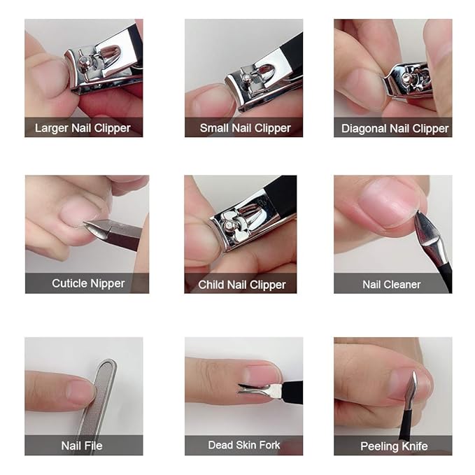 Manicure Set Professional Nail Clippers Kit Pedicure Care Tools- Stainless Steel Women Grooming Kit 18Pcs for Travel or Home (Pink)