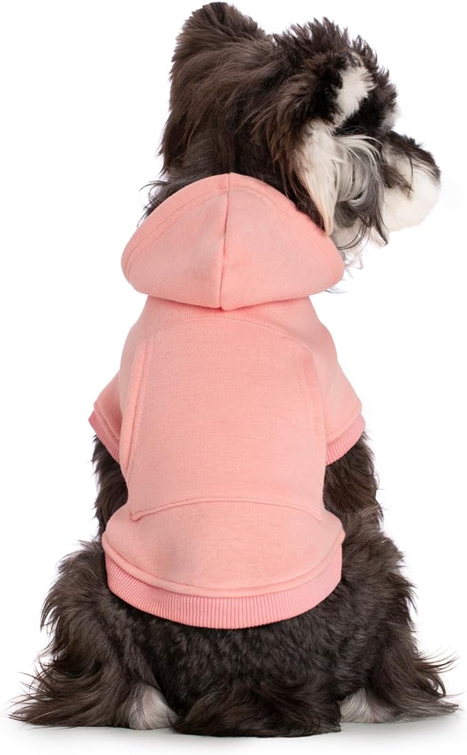 Koneseve Dog Hoodie - Fleece Warm Sweater with Pocket, Soft Clothes for Daily Wear, Basic Hooded Sweatshirts, Winter Coat Clothing, Comfort Tee Shirt Fit for All Breeds Pet - Pink - 3XL
