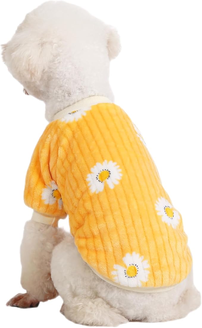 Dog Sweater, 3 Pack Dog Sweaters for Small Dogs, Dog Clothes for Small Dogs Girl Boy, Ultra Soft and Warm Puppy Sweater Dog Coat for Winter Christmas (XS, Dy Pink+Dy Purple+Dy Yellow)