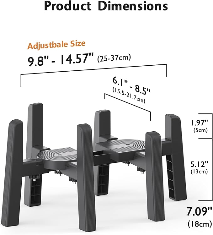 CZPET Dog Water Dispenser Stand, Holder for Pet Automatic Feeders, Width Adjustable Elevated Stand for Pet Feerders, Suitable for Medium Pets [Stand Only]