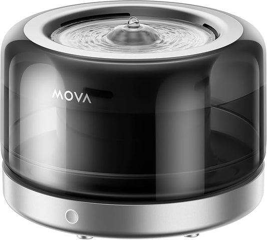 Mova WF20 Pro Cat Water Fountain, Stainless Steel Water Plate Pet Water Fountain with 3 Water Flow Modes Detachable Design Easy to Clean and Assemble, Filters Included
