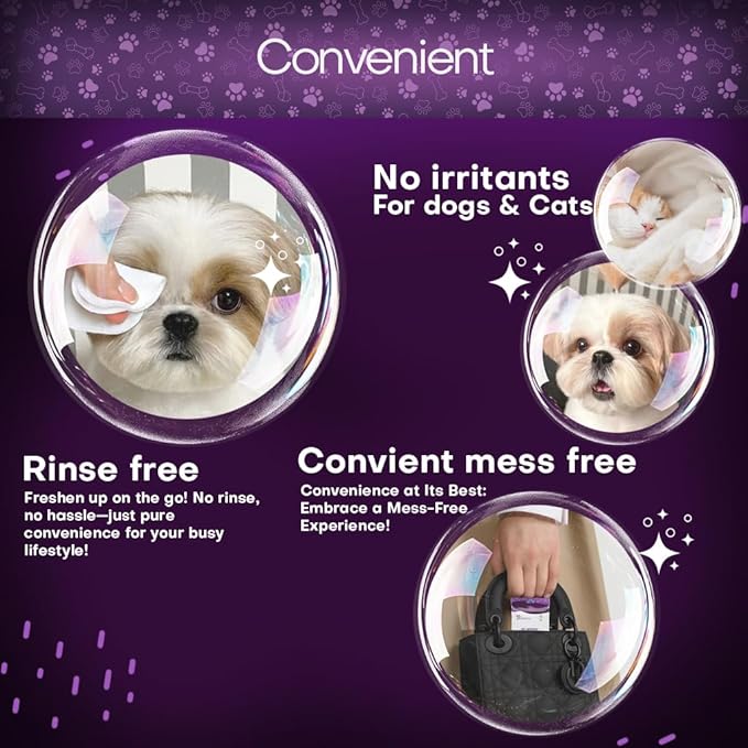 Wrinkle Wipes for Dogs 50 Count | 3X Larger Dog Face Wipes for French Bulldog and Pug - Cleanse Skin Folds, Tear Stains, Tail Pockets | Anti-Itch, Soothing, & Hypoallergenic with Coconut Oil