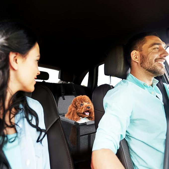 SWIHELP Dog Car Seat Puppy Portable Pet Booster Car Seat with Clip-On Safety Leash and Stable Fram, Anti-Collapse,Perfect for Small Pets