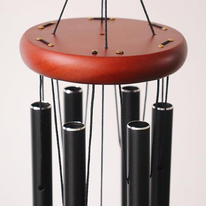 Custom Wind Chimes for Loss of Pet, 32" 37" Large Size Personalized Dog Memorial Wind Chimes for Outside, Customizable Cat Remembrance Wind Chime for Outdoor (Black)