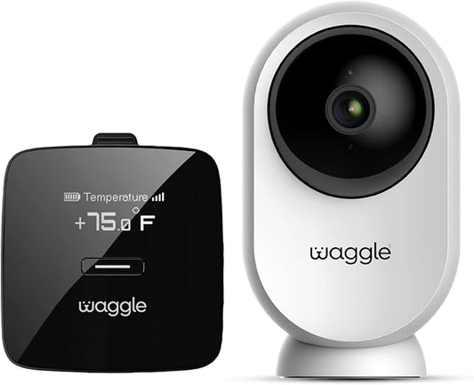 Waggle RV/Dog Temperature Monitor (GPS) & Pet Camera Bundle for RVs - Portable WiFi Cam (128GB) with Motion Alert & Remote Access | Watch Pets While Travelling