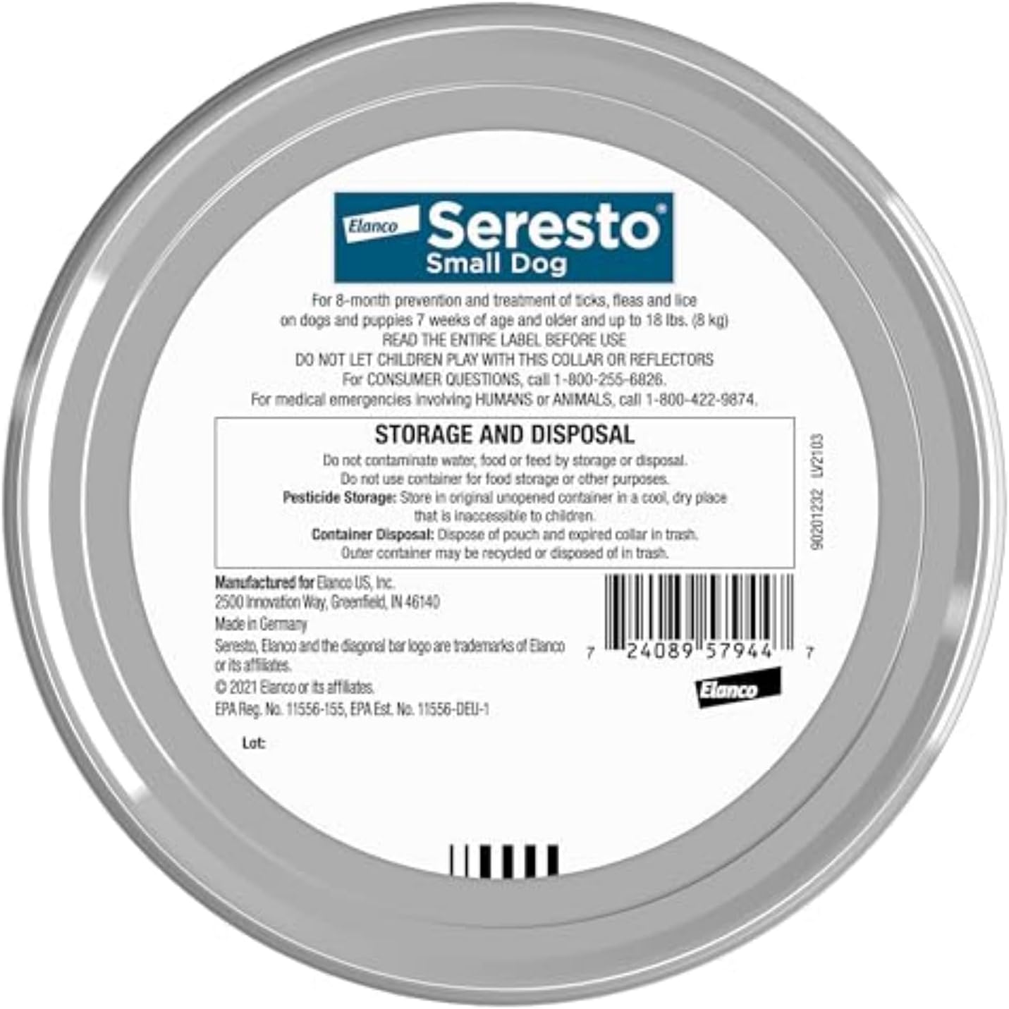 Seresto Small Dog Vet-Recommended Flea & Tick Treatment & Prevention Collar for Dogs Under 18 lbs. | 2 Pack