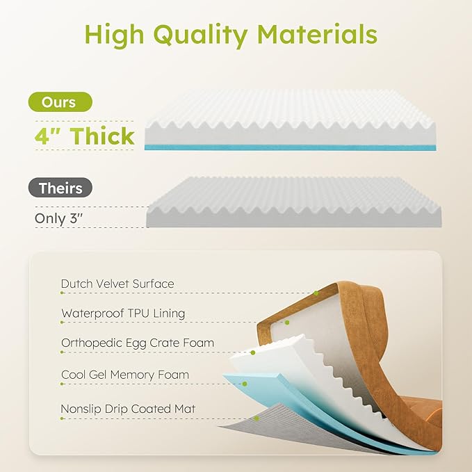 XXL Dog Bed for Extra Large Dogs, Giant Orthopedic Dog Bed with Cooling Gel Memory Foam, Waterproof Pet Bed with Removable Washable Cover, 53" Pet Sofa Bed Dutch Velvet with Bone Toy, Brown