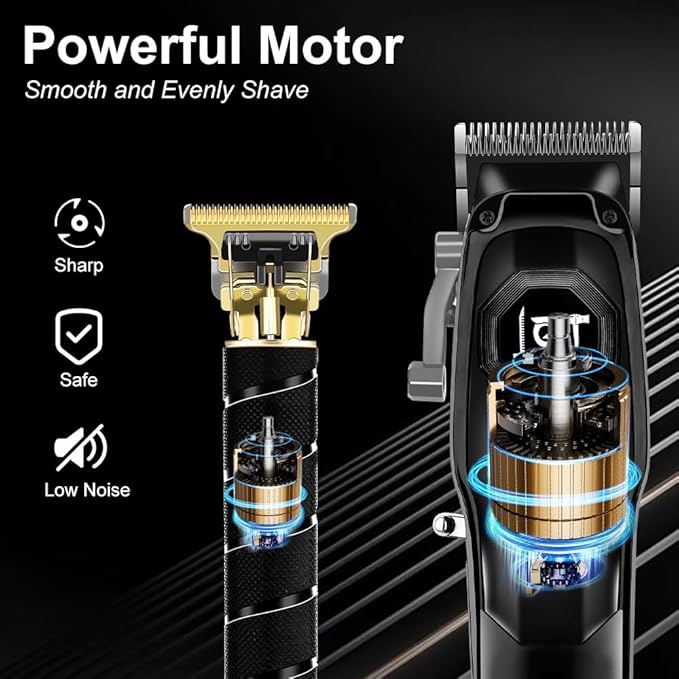 Professional Hair Clippers for Men,Professional Barber Clippers and Trimmer Set,Mens Cordless Clipper, Electric Hair Cut Machines,Cordless Mens Grooming Kit for Face, Hair, Gifts