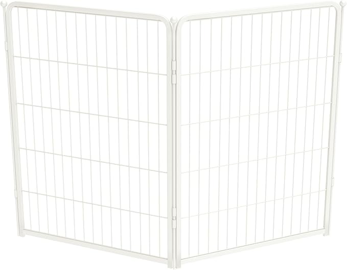 FXW Homeplus Unleashed Indoor Dog Playpen - Stress-Free and Safe Play, Heavy Duty 40 Inch 2 Panels Dog Pen for Medium and Large Dogs, White│Patented