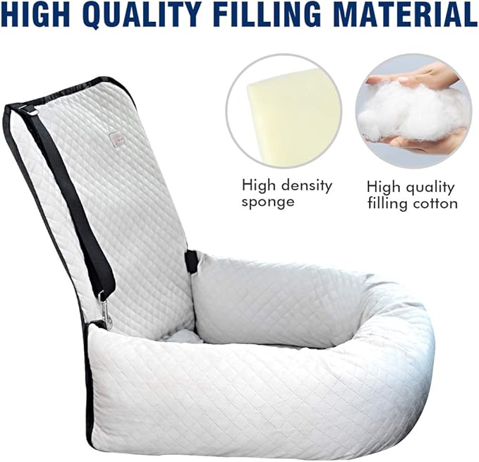 Dog Car Seat Pet Booster Seat Pet Travel Safety Car Seat,The Dog seat Made of Materials is Safe and Comfortable, and can be Disassembled for Easy Cleaning (Off White)
