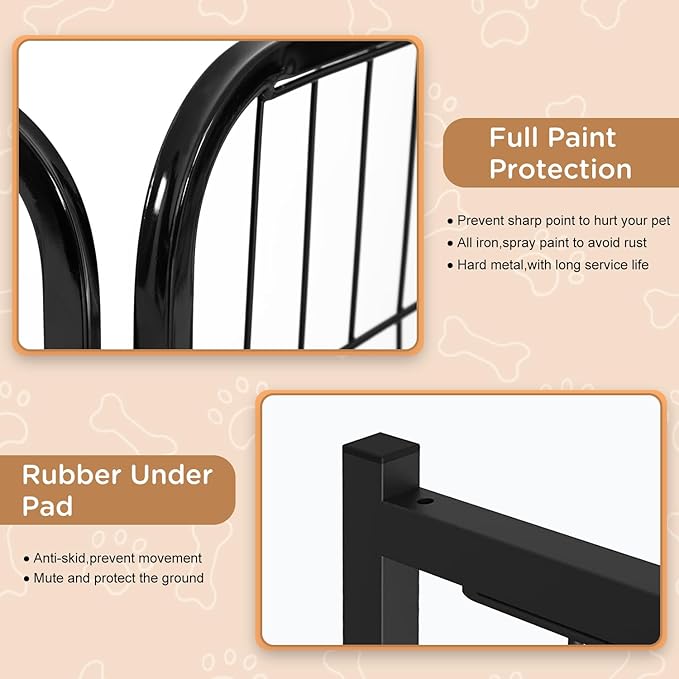 BestPet | Dog Playpen | 40 Inch, 12 Panels | Heavy Duty Metal Pet Exercise Pen | Indoor Outdoor Fence Panels | Rust-Resistant, Removable, Tool-Free Setup | Anti-Skid, Expandable Design