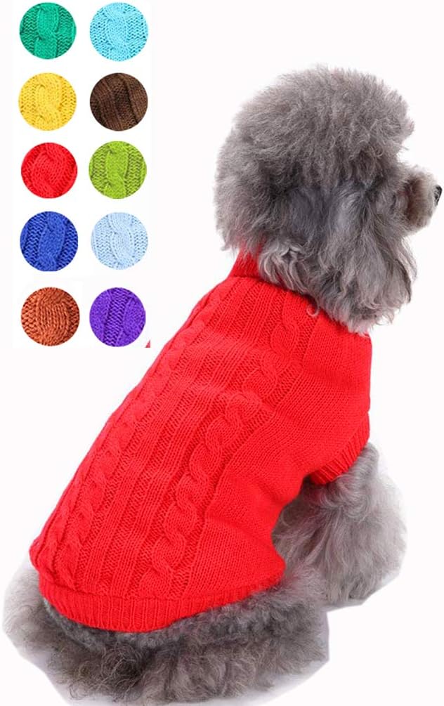 Dog Sweater, Warm Dog Sweaters for Small Dogs Medium Large Dogs, Cute Winter Classic Turtleneck Pet Sweater Cat Sweater Dog Clothes Coat Dog Christmas Sweaters for Girls Boys Dog Puppy Cat