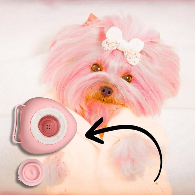 Dog & Cat Bath Brush with Built-In Shampoo Dispenser - 2-in-1 Silicone Pet Grooming Massage Brush for Anxiety Relief & Deep Cleaning - Luxury Spa Treatment (Pink)