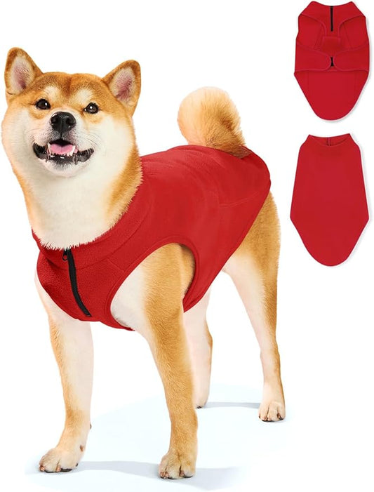 Haloumoning Dogs Fleece Coats Pet Jackets for Small and Medium Dogs Puppy Mock Neck Zipper Fall Winter Jacket