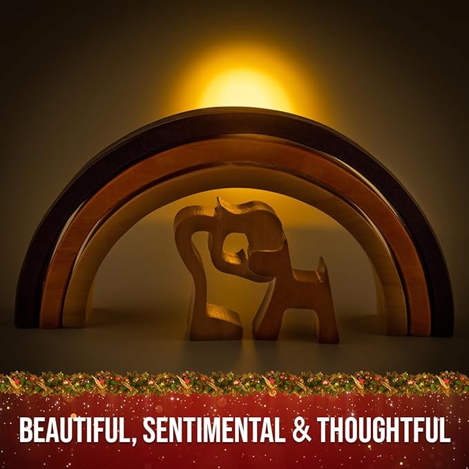 Capti Rainbow Bridge Dog Memorial Gifts, Cat Memorial Gifts - I'll Meet You at The Rainbow Bridge - Pet Loss Gifts, Bereavement, Sympathy Keepsake Dog Mom, Dog Dad for Loss of Pet (Dog and Mom)