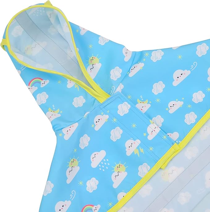 HDE Dog Raincoat Jacket Reflective Adjustable Hooded Pet Poncho Rain Coat with Leash Hole for Small to X-Large Dogs Cartoon Storm - XL