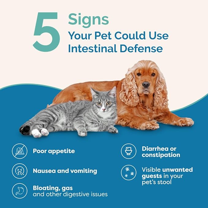 PranaPets Intestinal Defense Supplement for Dogs & Cats | Naturally Helps Digestive Issues in Pets | Herbal Formula