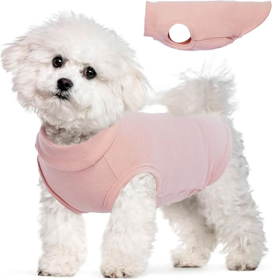Dog Fleece Vest - Pink, S - Warm and Stretchable Sweatshirt | Sleeveless Lightweight Sweater, Pullover Design for Small Dogs, Chihuahua Clothes, Papillon, Pomeranian