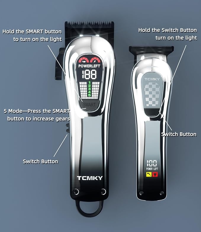 Hair Clippers for Men, Professional Clippers and Trimmers Set, Cordless Clippers for Hair Cutting, Beard Trimmer, Barber Clippers, Rechargeable Electric Shaver
