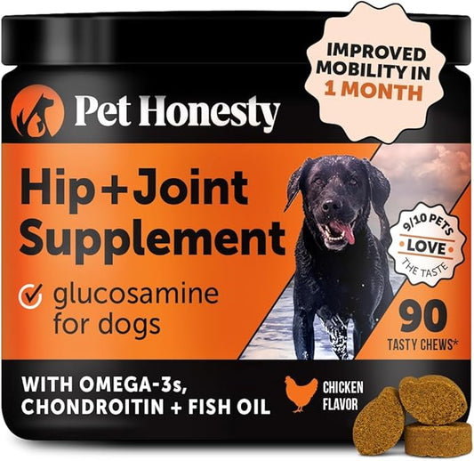 Hip & Joint Health - Glucosamine for Dogs Soft Chews, Joint Supplement for Dogs with Glucosamine Chondroitin, MSM, Turmeric, Joint Support + Mobility, May Reduce Occasional Discomfort (Chicken 90ct)