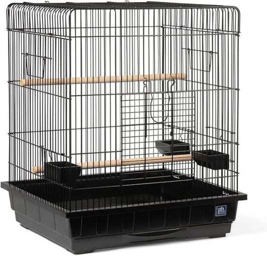 Artisanal Artistry Bird Cage with Handcrafted Design, Intricate Details, Spacious Interior for a Stylish and Comfortable Home Black/Large