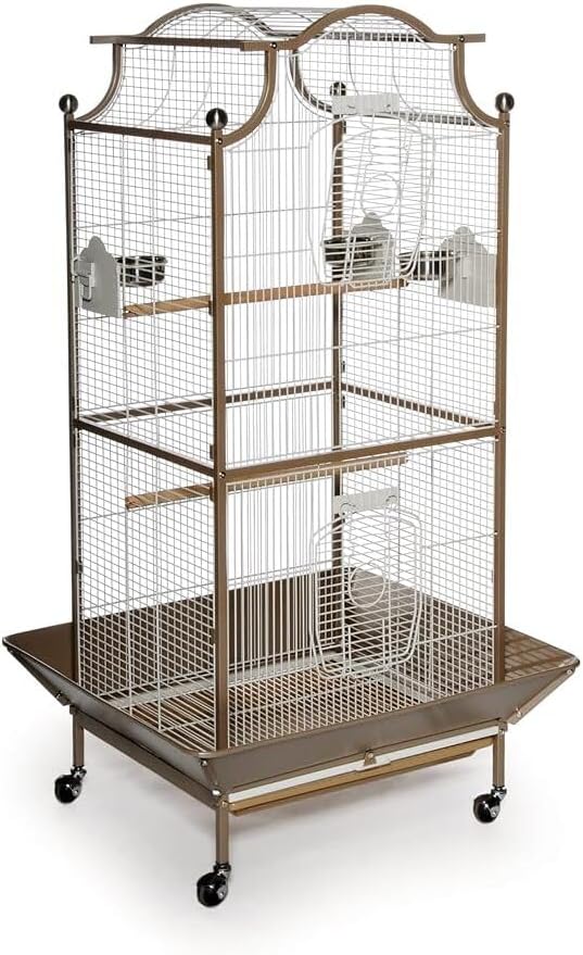 Retro Renaissance Iron Select Bird Cage with Elegant Design, Durable Construction, Easy-Clean Tray Coco