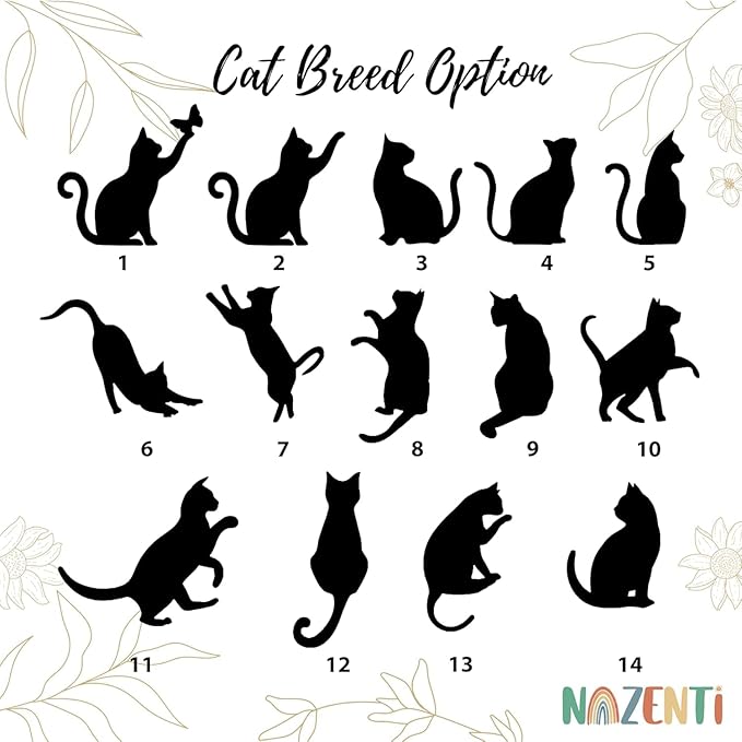 NAZENTI Loss of Cat Sympathy Gift, Pet Memorial Suncatcher, Custom Name, Remembrance Gifts for Cat Lovers, Christmas Pet Ornament