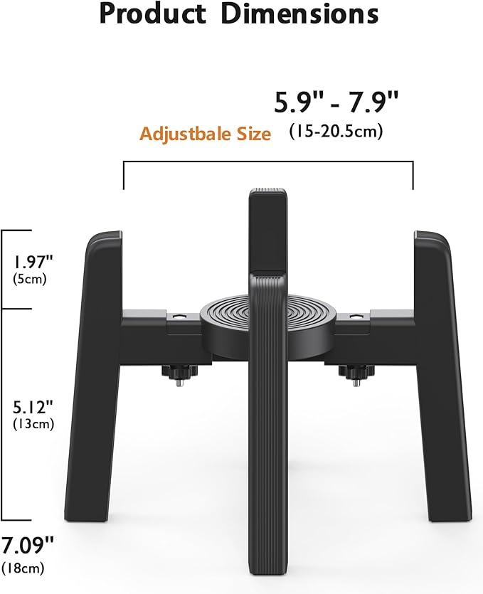 CZPET Dog Bowl Stand with Adjustable Width [2 Pack, Stand Only], Elevated Pet Water & Food Feeder for Medium Pets, Stable and Anti-Slip Raised Bowl