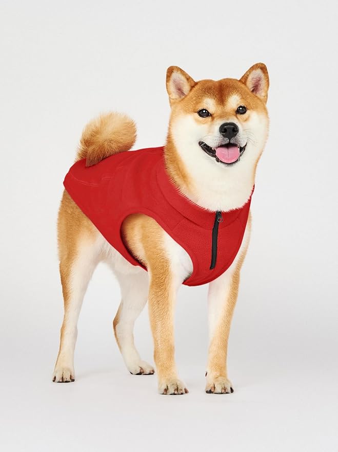 Haloumoning Dogs Fleece Coats Pet Jackets for Small and Medium Dogs Puppy Mock Neck Zipper Fall Winter Jacket