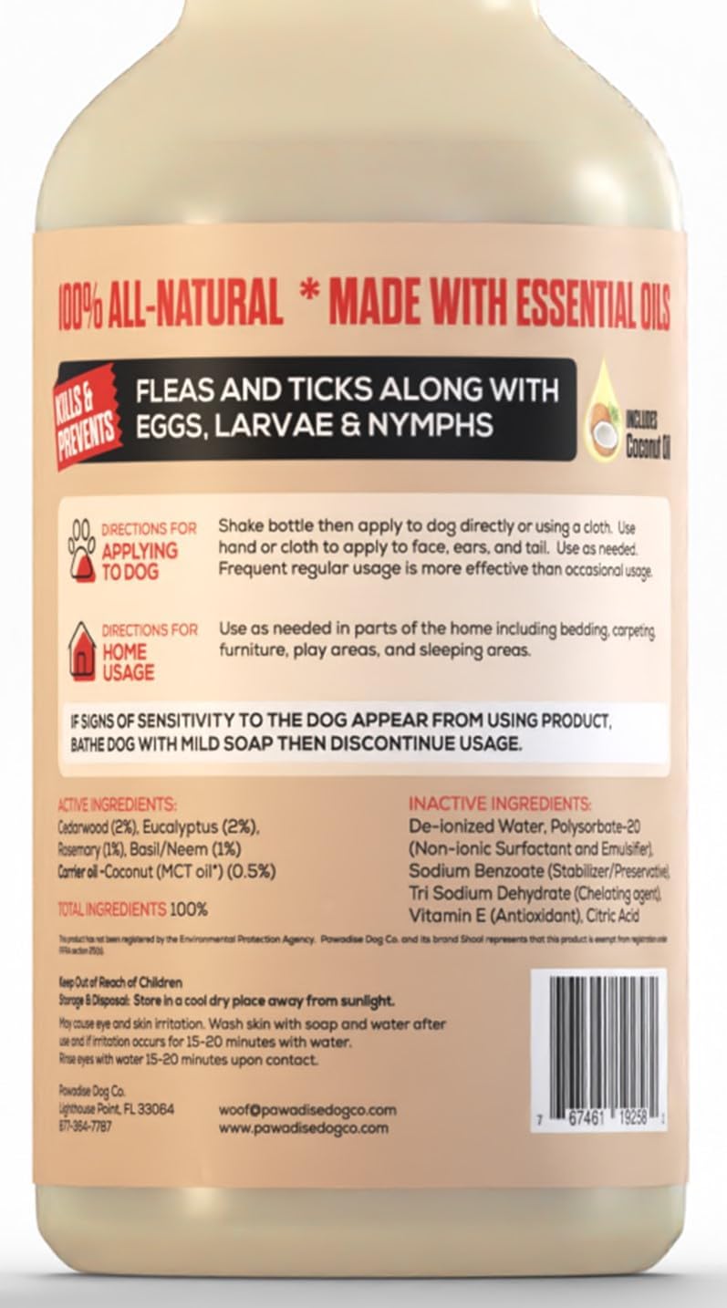 Shoo! Flea & Tick Spray for Dogs and Home | Plant Based, Natural Oils, Chemical Free Formula | Kills, Repels, Prevents | 16 oz (Woodland Harmony)
