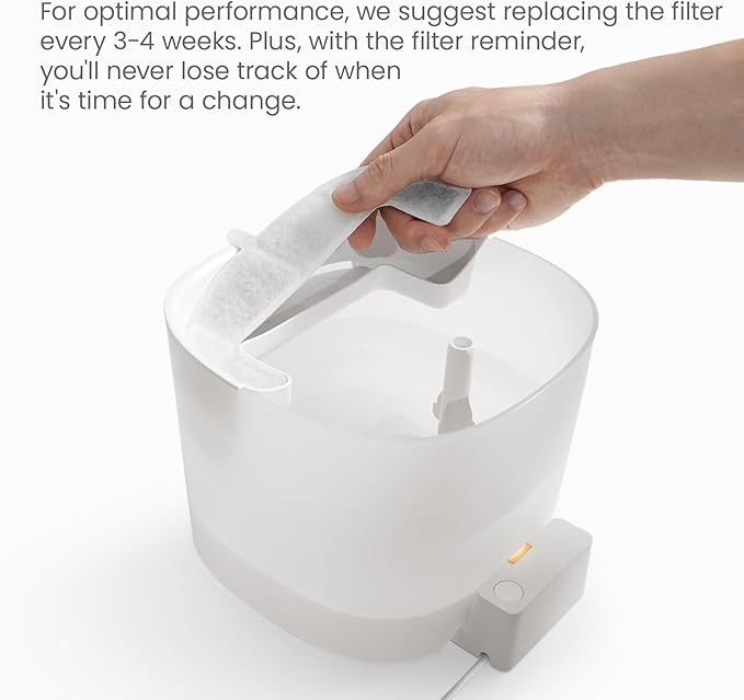 Cheerble Pumpless Cat Water Fountain, 2L/67oz Automatic Pet Fountain, Elfin E1 Lite Cat Fountain for Drinking, MagDrive™ Technology, Continuous Flow Mode, BPA-Free (White, 8 Filters)