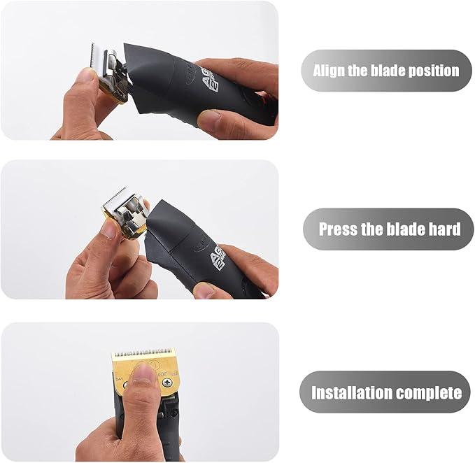 2 Packs #40 Clipper Blade Dog Grooming Compatible with Andis Clippers Carbon Infused Steel Detachable Ceramic Sharp Edge Also Compatible with Wahl/Oster Dog Clippers 1/100" 0.25mm Cut Length(Gold)