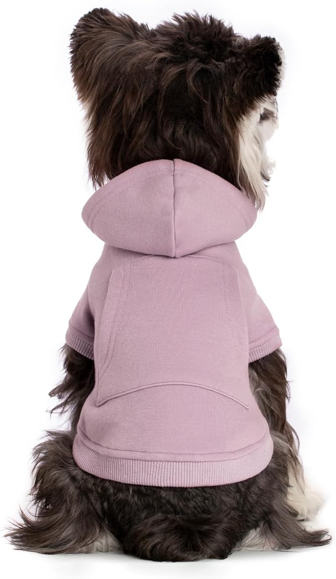 Koneseve Dog Hoodie & Cat Sweater, Warm Fleece Hooded Sweatshirt with Pocket for Small to Large Pets, Cozy Winter Outfit, Purple, 4XL