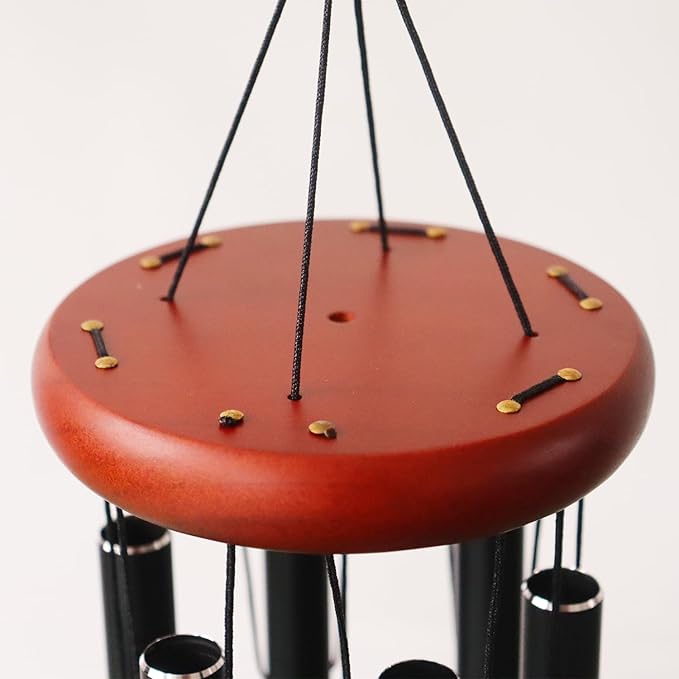 Custom Wind Chimes for Loss of Pet, 32" 37" Large Size Personalized Dog Memorial Wind Chimes for Outside, Customizable Cat Remembrance Wind Chime for Outdoor (Black)