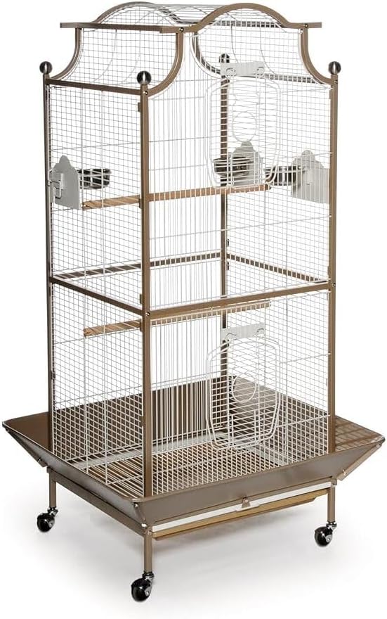 Retro Renaissance Iron Select Bird Cage with Elegant Design, Durable Construction, Easy-Clean Tray Coco