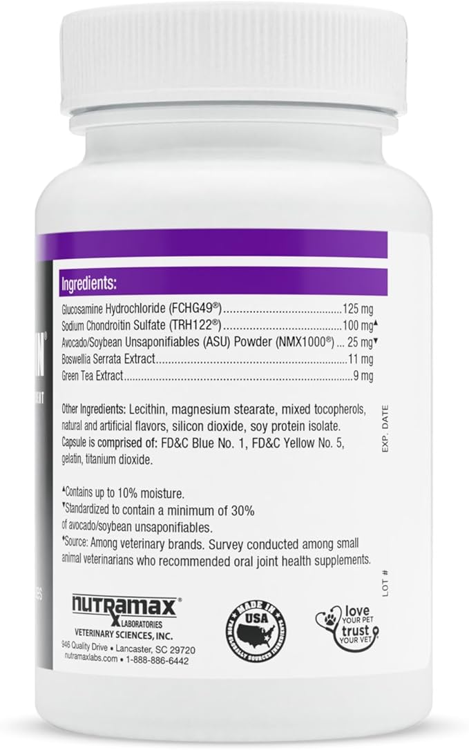 Nutramax Laboratories Dasuquin Joint Health Supplement for Cats - With Glucosamine, Chondroitin, ASU, Boswellia Serrata Extract, and Green Tea Extract, 84 Capsules