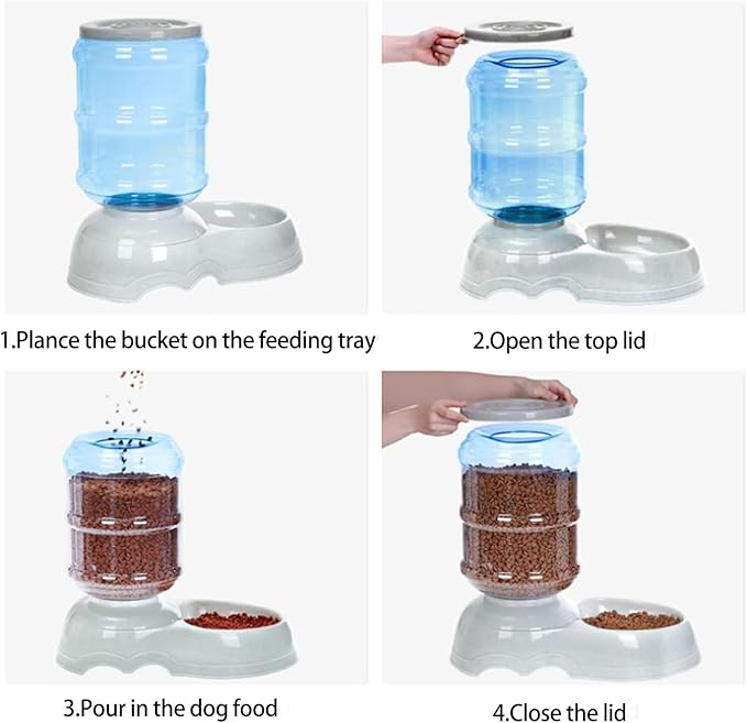 Automatic Dog Feeders,Large Pet Feeder,Gravity Automatic Dog Feeder 3 Gallon—Large Capacity, Thickened Durable.