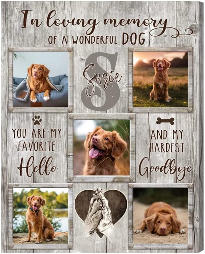 Benicee Shop In Memory Of Pet Memorial Photo Collage - Personalized Dog Loss Sympathy Gift - 11x14 Inches
