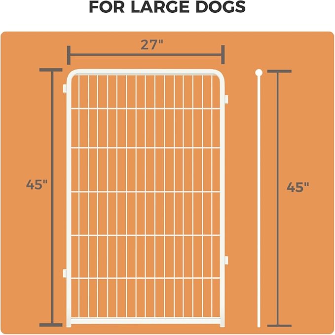 FXW Homeplus Unleashed Indoor Dog Playpen - Stress-Free and Safe Play, Heavy Duty 45 Inch 4 Panels Dog Pen for Large Dogs, White│Patented