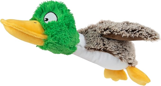Best Pet Supplies Interactive Mallard Mates Dog Toy with Crinkle and Squeaky Enrichment for Small and Medium Breed Puppies or Dogs, Cute and Plush - Mallard Duck (Gray), Small