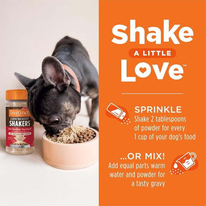 Instinct Raw Boost Shakers, Freeze-Dried Dog Food Powder Topper - Beef, 5.5 oz. Bottle