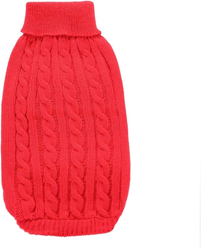 Dog Sweater for Small, Medium, Large Dogs - Warm Winter Turtleneck Pet Clothes for Cats and Puppies - Cute Classic Christmas Coat for Girls and Boys