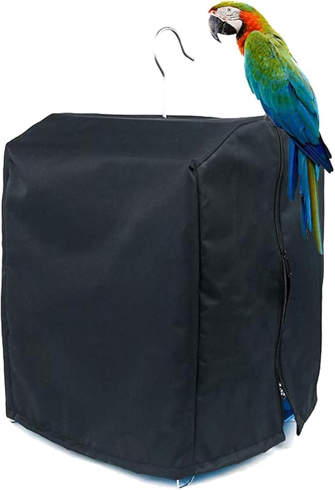 QBLEEV Bird Parrot Cage Cover Shade, Blackout Birdcage Covers, Windproof Light-Proof Sleep Reduces Distractions Night Accessories Cloth Without Cage-12.6x13x17.7in (LxWxH)