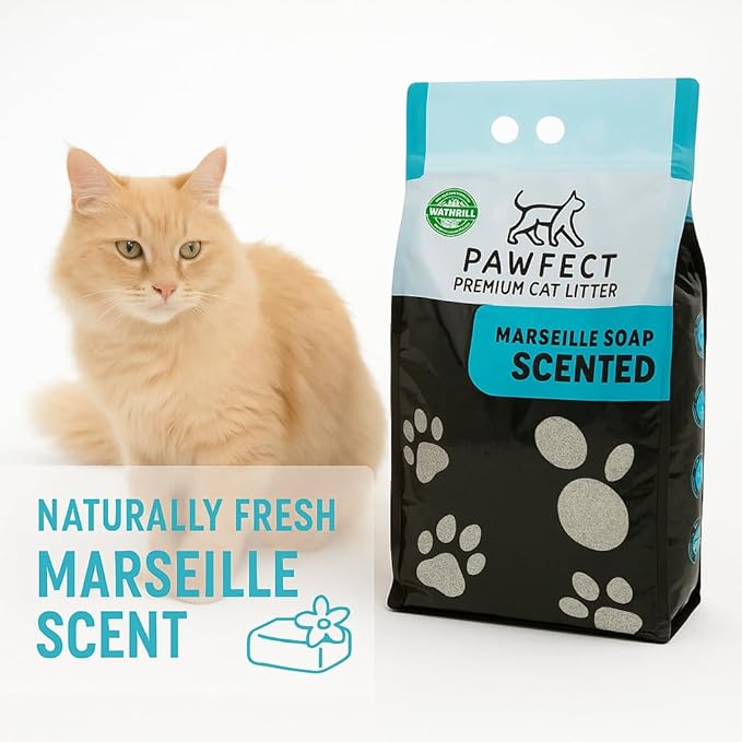 Marseille Soap Scented Clumping Cat Litter - 17.2 lb / 9L, Dust-Free,Odor Control