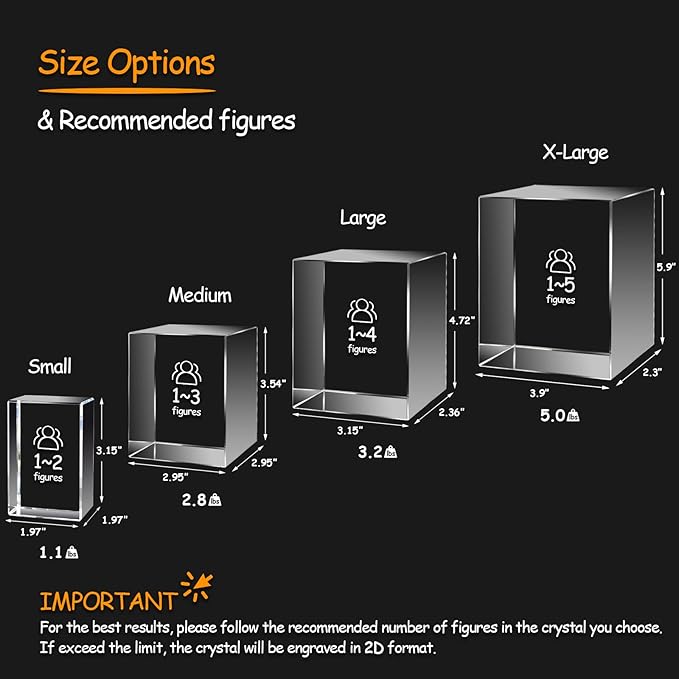 Personalized Dog, Cat Memorial Gifts for Pet Owners. Gift Box Included, Customized Laser Etched Crystal Photo (Medium-Portrait)